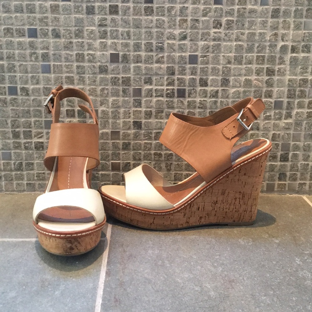 Tan and white wedges